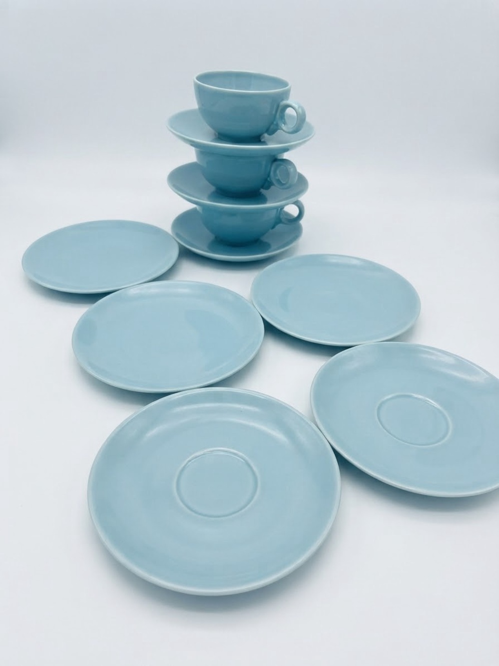 T.S.&T. Pebbleford Lot of 11 Pieces Speckled turquoise  Made in USA 1953-1960